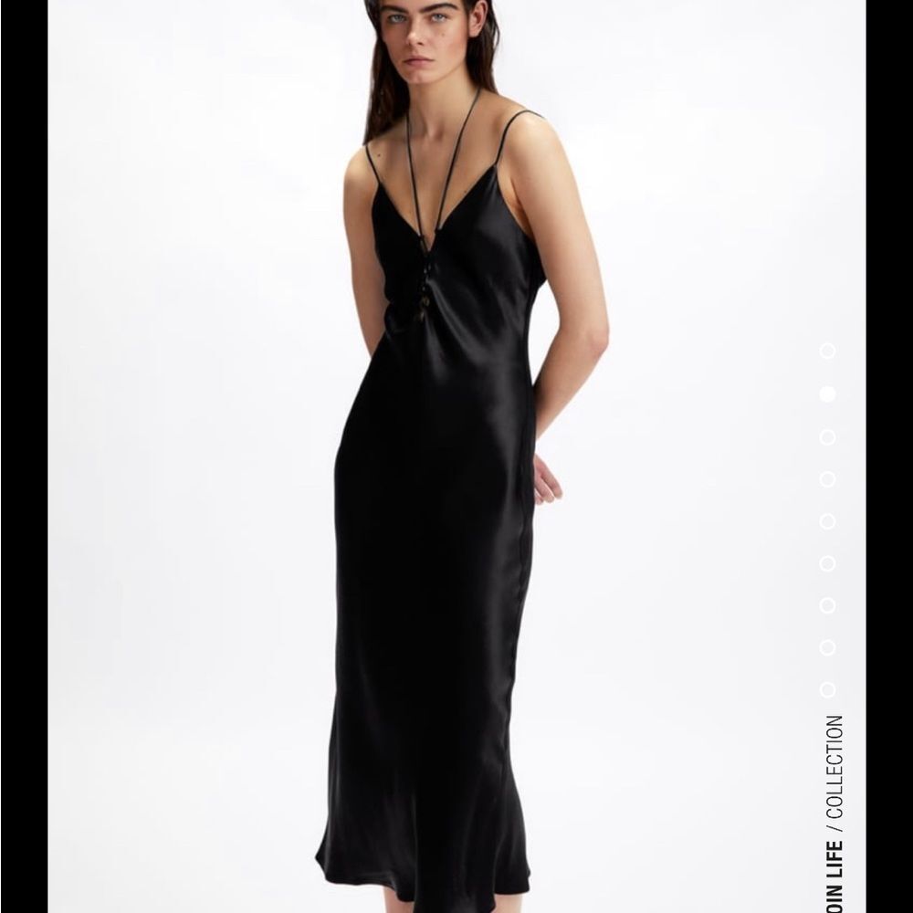 NWT SATIN EFFECT MIDI DRESS.